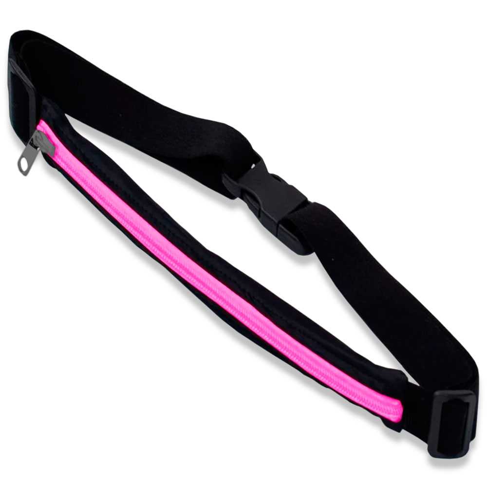 Riñonera Deportiva Rosa Bolsa de Cintura con Cremallera Individual Simple 1 Bolsillo Cinturon Ajustable Banda
