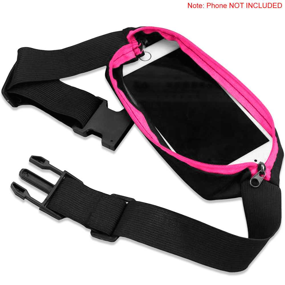 Riñonera Deportiva Rosa Bolsa de Cintura con Cremallera Individual Simple 1 Bolsillo Cinturon Ajustable Banda