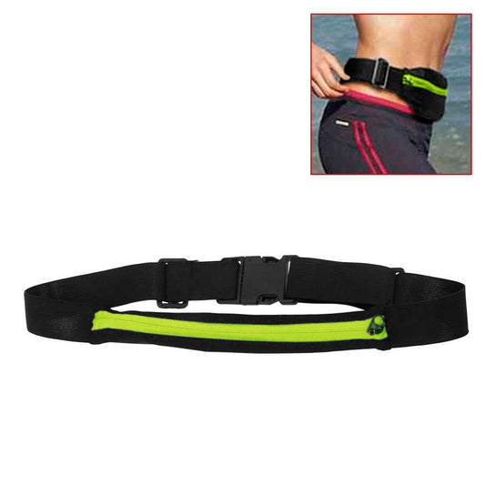 Riñonera Deportiva Verde Bolsa de Cintura con Cremallera Individual Simple 1 Bolsillo Cinturon Ajustable Banda