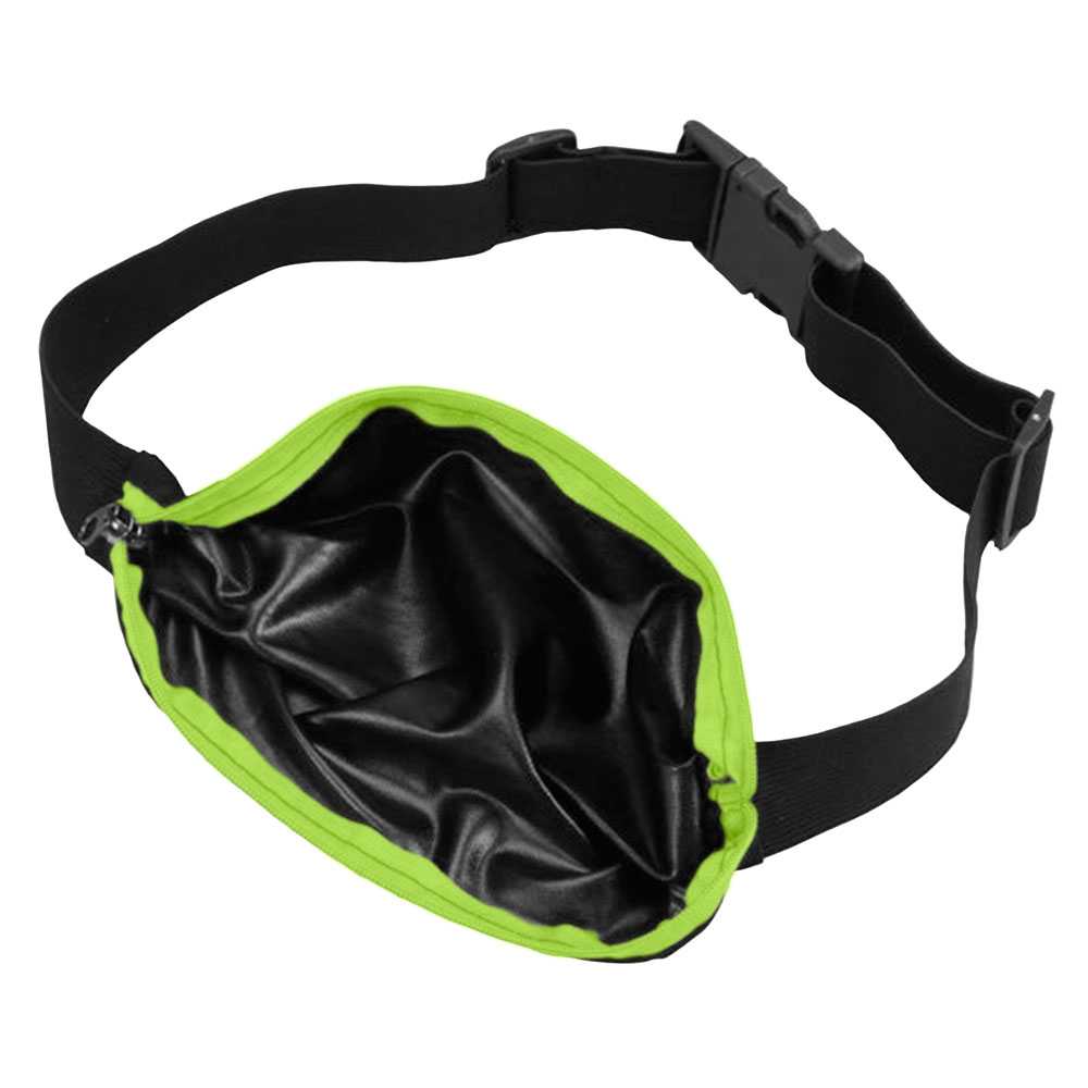 Riñonera Deportiva Verde Bolsa de Cintura con Cremallera Individual Simple 1 Bolsillo Cinturon Ajustable Banda
