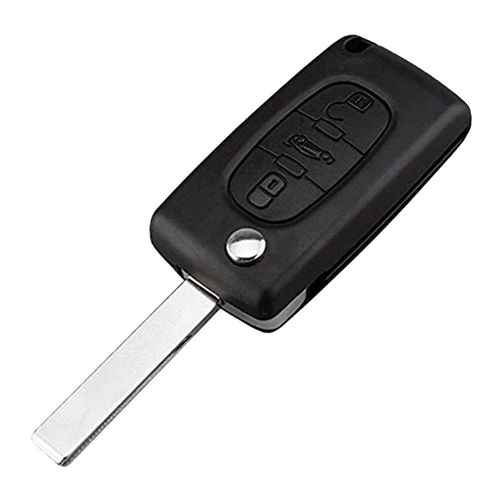 Carcasa Llave Mando de 3 Botones Maletero CE0536 HU83 Compatible con Peugeo 206 207 306 307 308 407 Citroe C2 C3 C4 C5