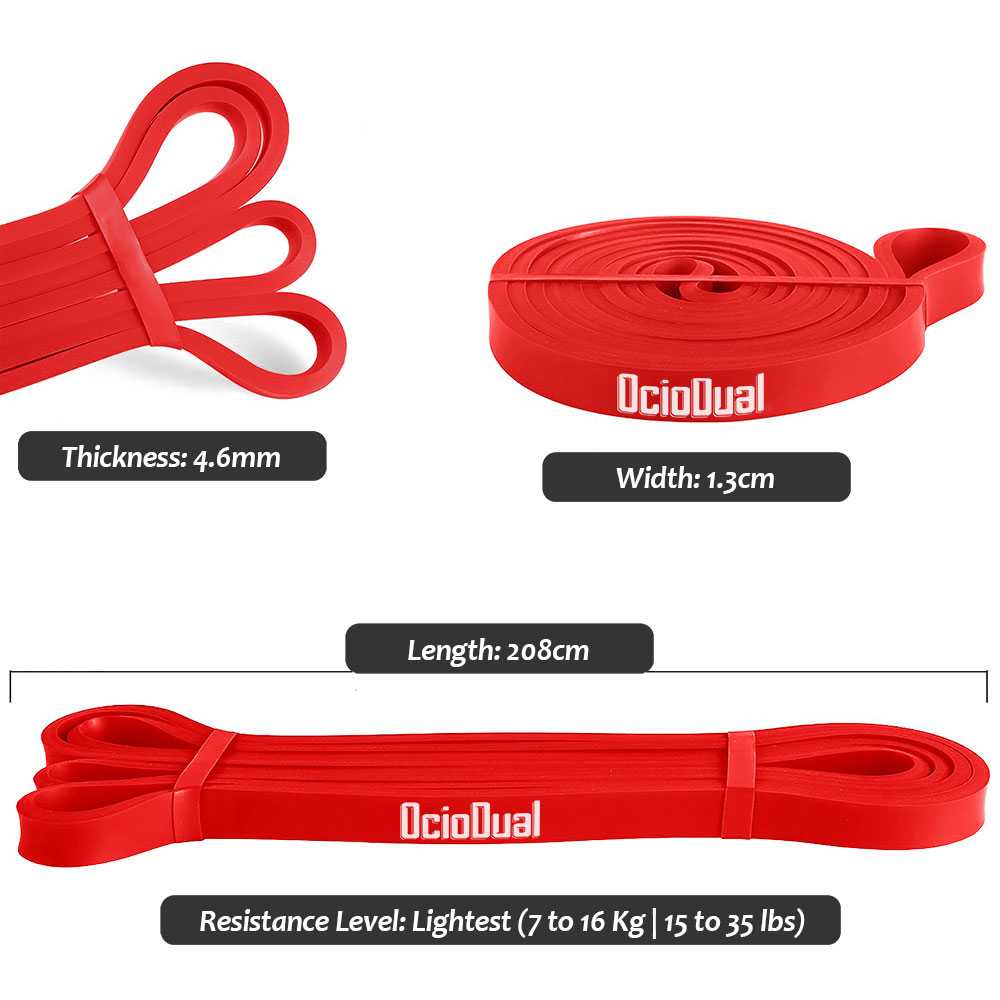 Banda Elástica de Resistencia para Fitness, Yoga, Musculación, Fuerza, Ejercicio, Nivel de resistencia: 7-16KG / 15-35LB, 21mm,