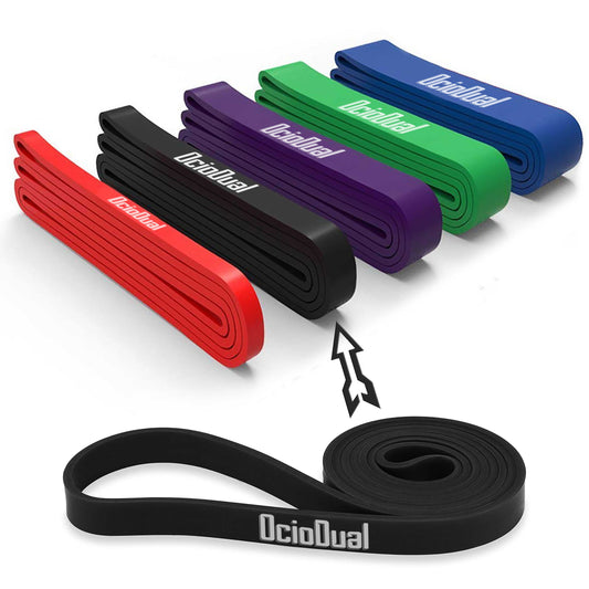 Banda Elastica de Resistencia Goma para Fitness Yoga Fuerza Ejercicio 21mm Negra