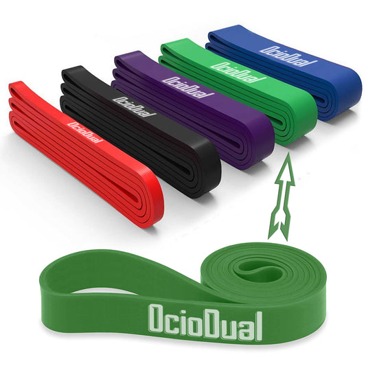 Banda Elastica de Resistencia Goma para Fitness Yoga Fuerza Ejercicio, Nivel de resistencia:23-56KG / 50-125LB, 45mm, Verde