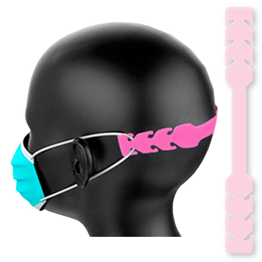 4 Salva Orejas Extensores Elásticos Flexibles Rosas para Mascarilla Alargadores Ajustables Antipresión Ganchos de Goma