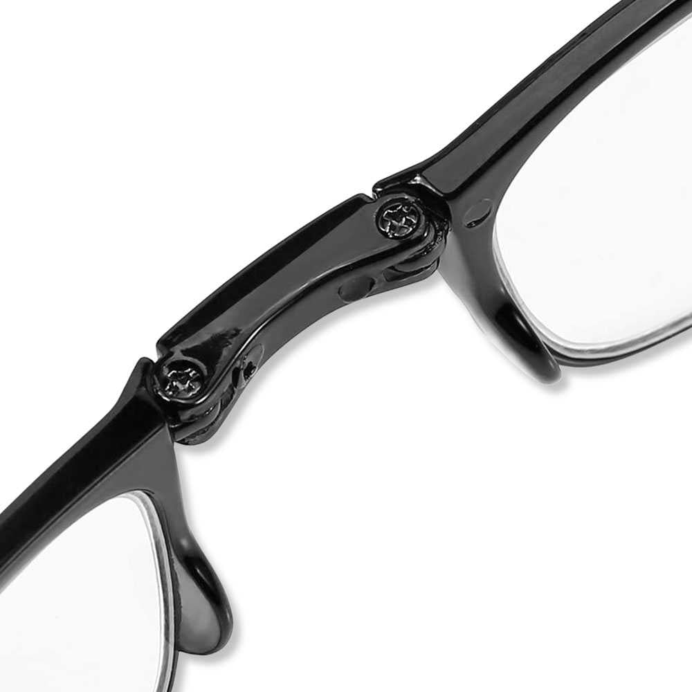 Gafas de Lectura Graduación +1.50 con Estuche Negras Lentes Transparentes Flexibles Hipermetropía Óptica Presbicia