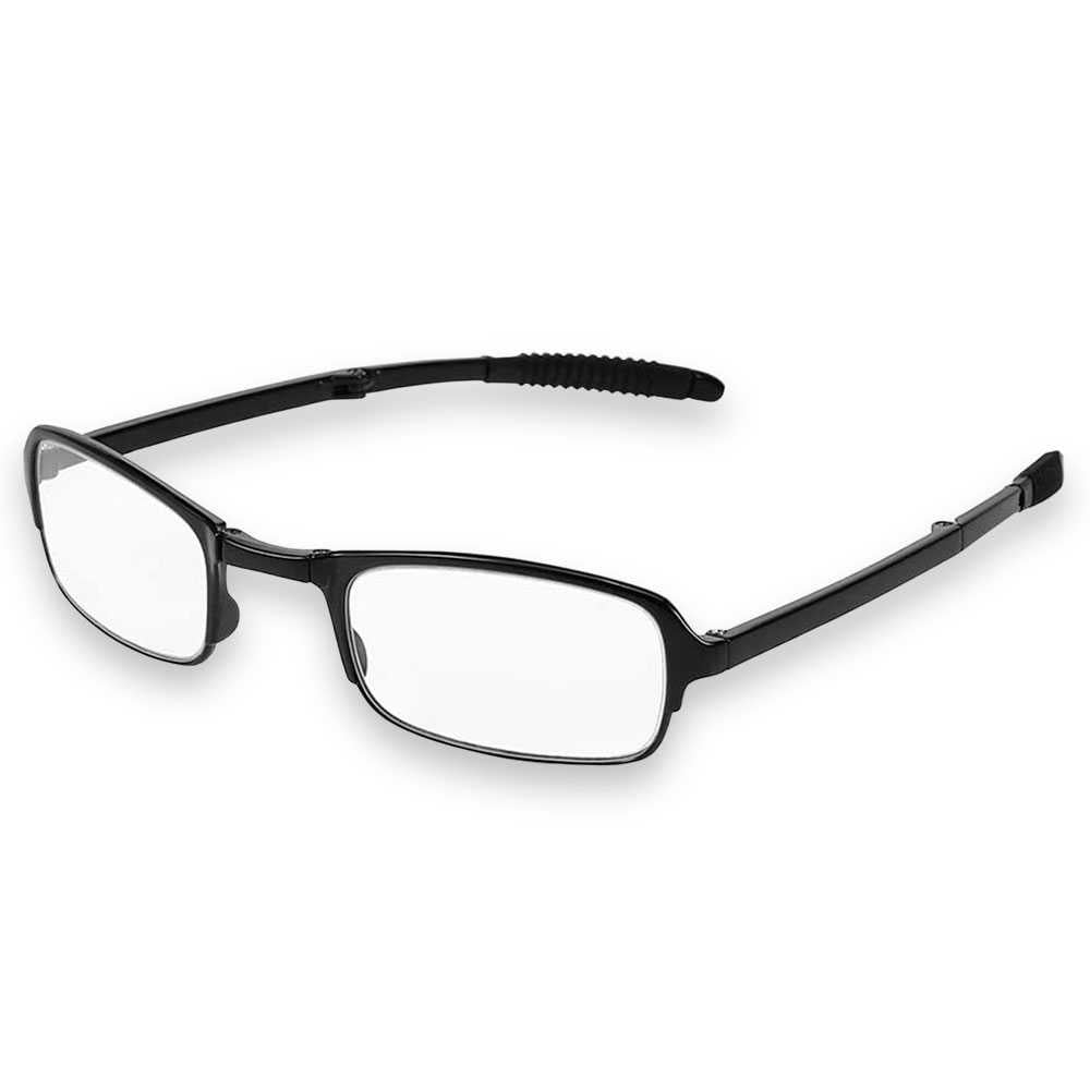 Gafas de Lectura Graduación +2.50 con Estuche Negras Lentes Transparentes Flexibles Hipermetropía Óptica Presbicia