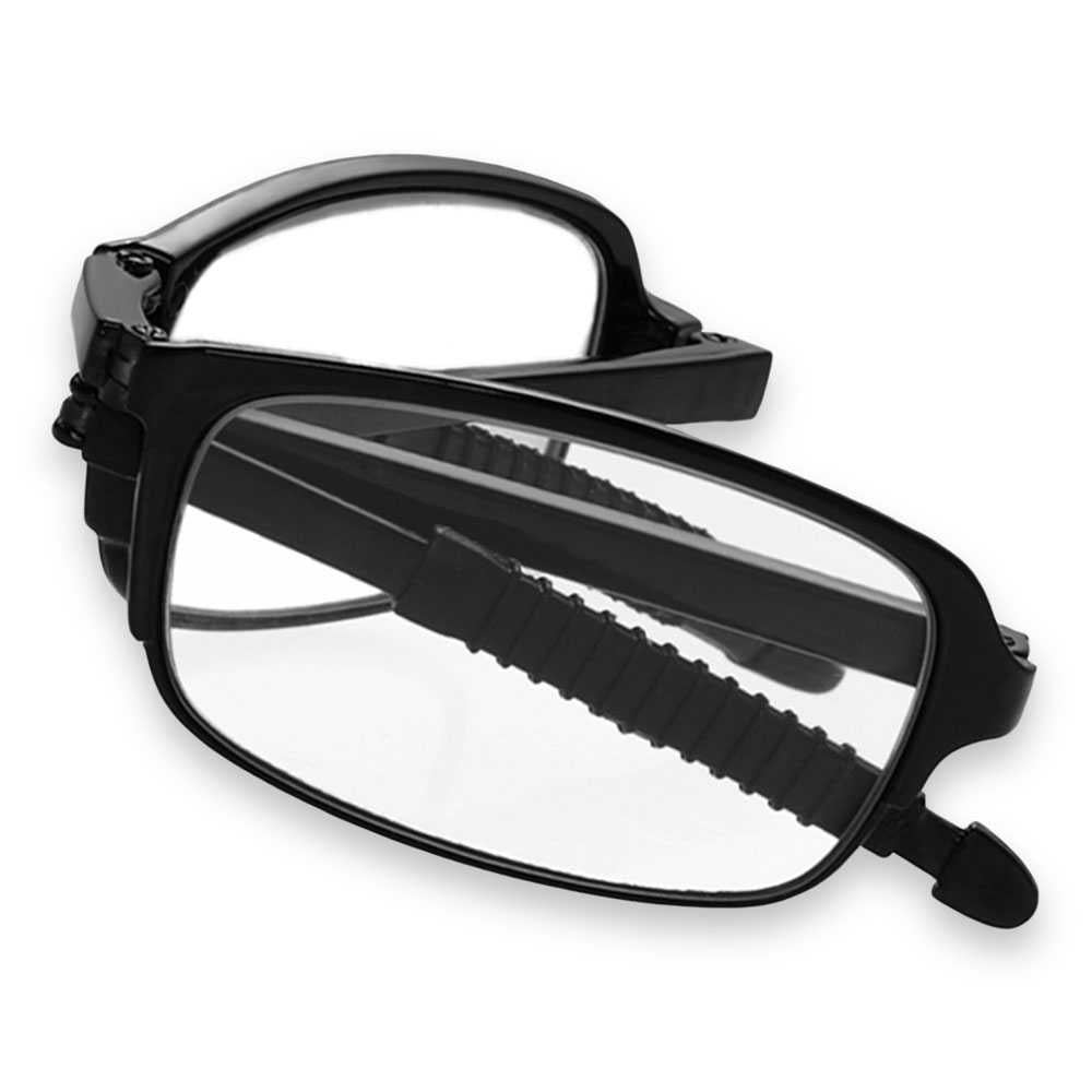 Gafas de Lectura Graduación +2.50 con Estuche Negras Lentes Transparentes Flexibles Hipermetropía Óptica Presbicia