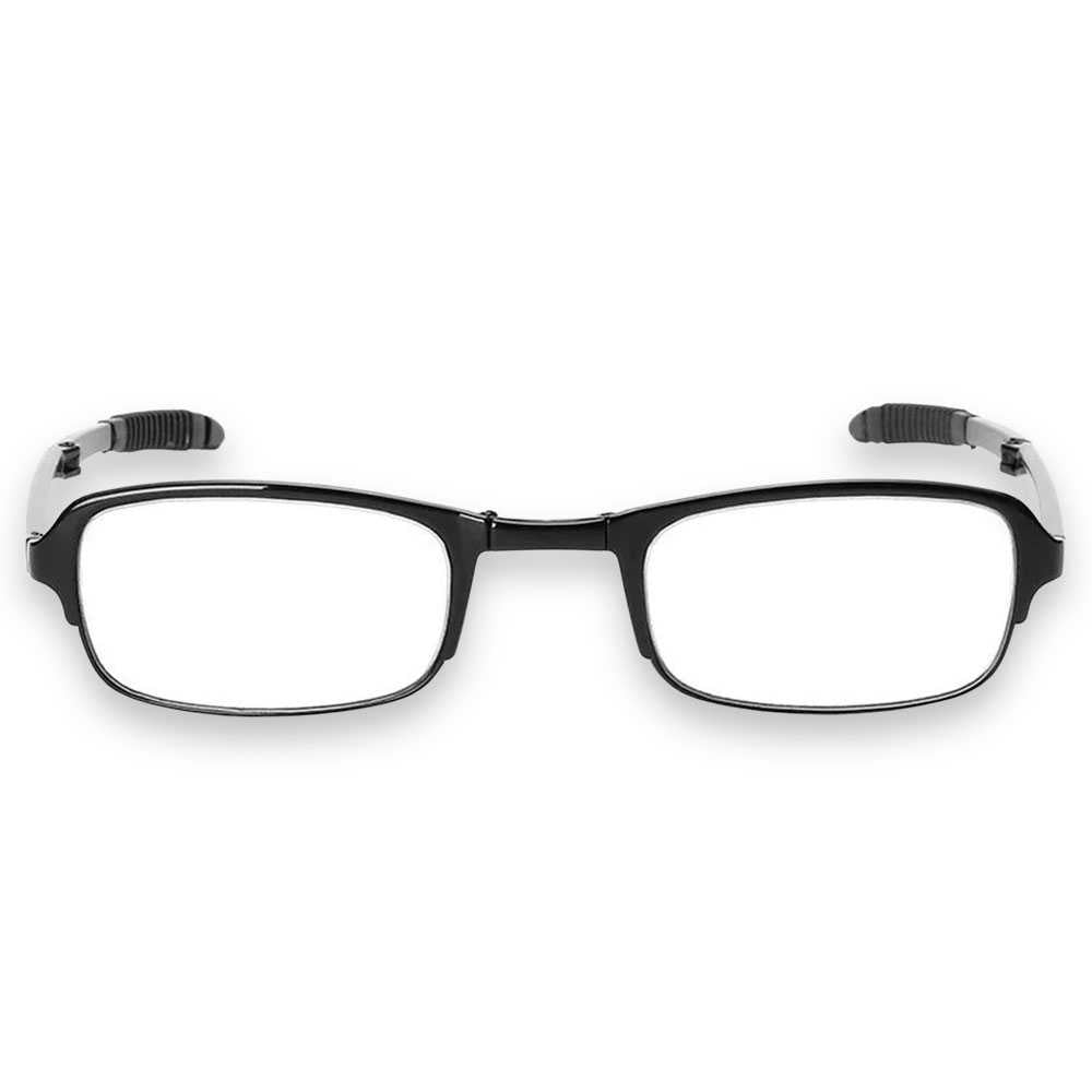 Gafas de Lectura Graduación +2.50 con Estuche Negras Lentes Transparentes Flexibles Hipermetropía Óptica Presbicia