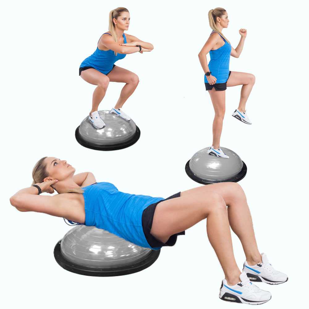 Entrenador de Equilibrio 58cm Gris Bos Balance Trainer Fitball Pelota de Gimnasia Pilates Up con Inflador Unisex Adulto