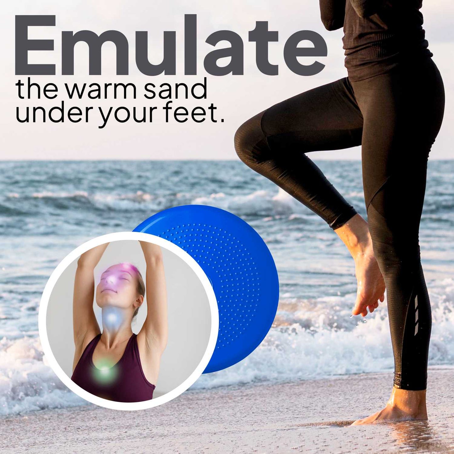 Cojín Hinchable Azul Disco con Bomba Goma PVC para Fitness Yoga Pilates Coordinación Rehabilitación Equilibrio