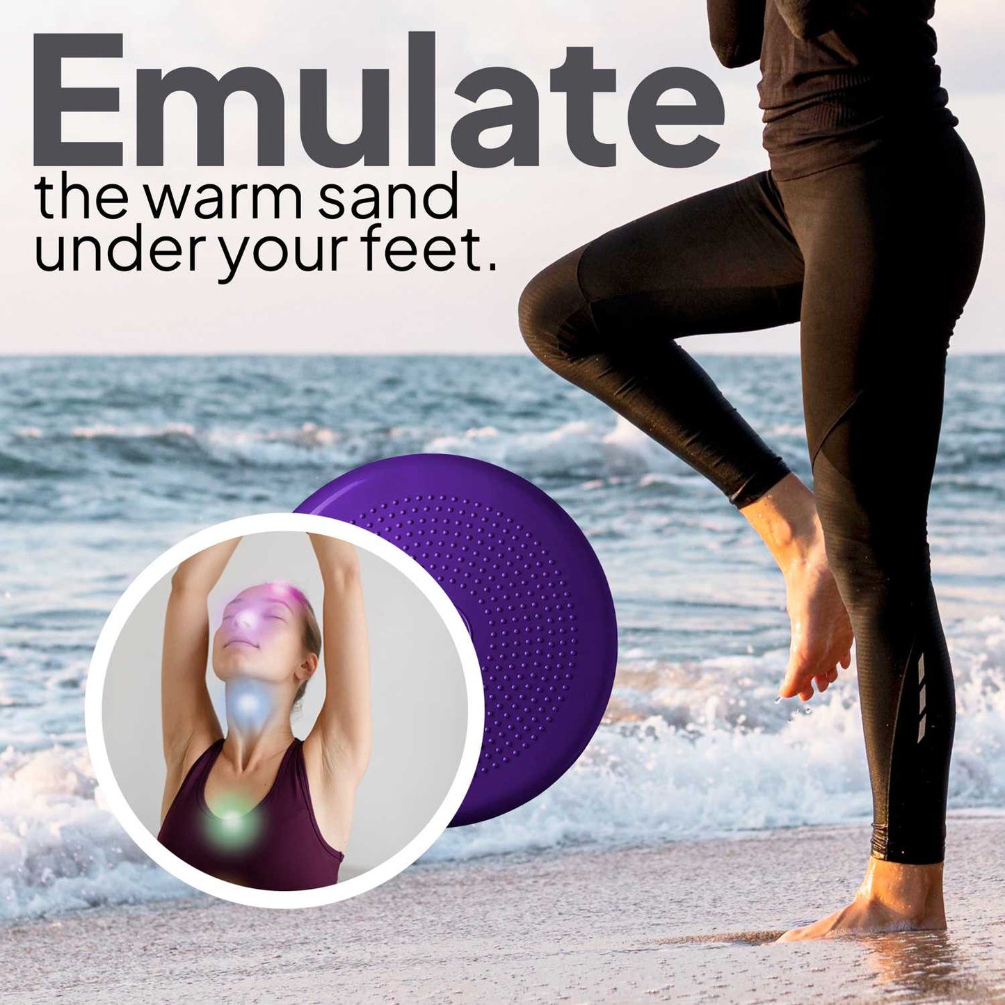 Cojín Hinchable Violeta Disco con Bomba Goma para Fitness Yoga Pilates Coordinación Rehabilitación Equilibrio