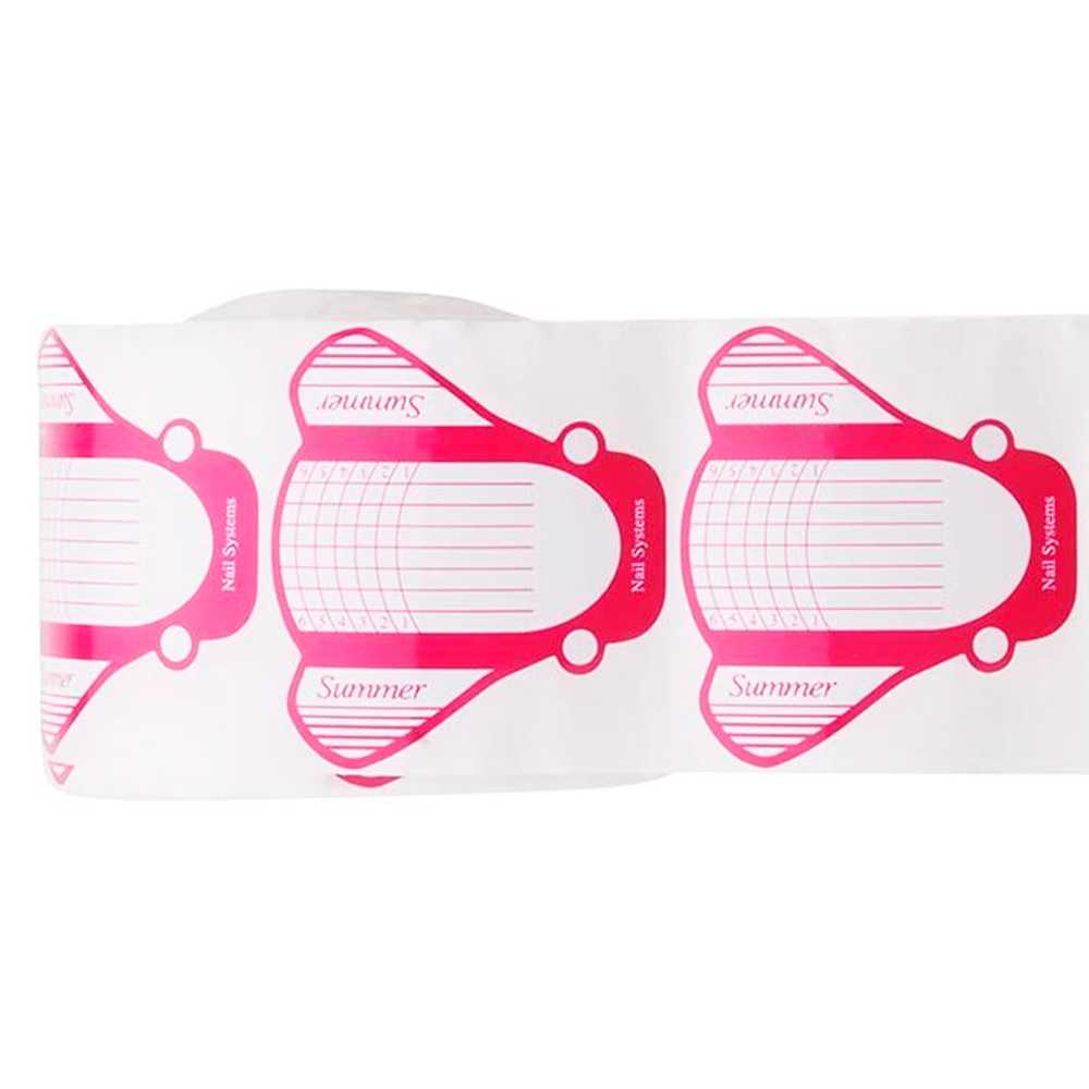 500 Pegatinas Guías Adhesivas Ajustables Plantillas Moldes Papel para Uñas de Gel UV Extensiones Manicura Nail Art