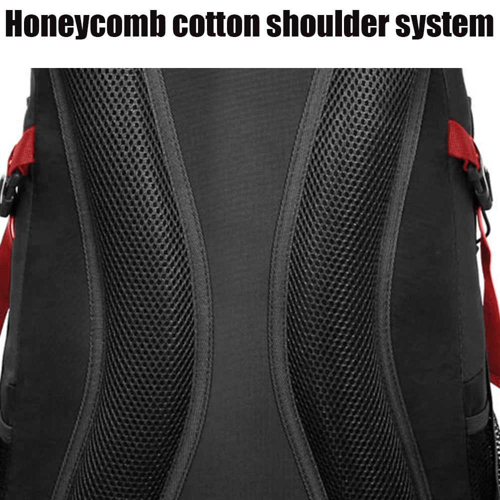 Mochila de Senderismo, 40 Litros, Impermeable y Ligera, Color Negra, Múltiples Bolsillos, ideal para Viaje, Montaña