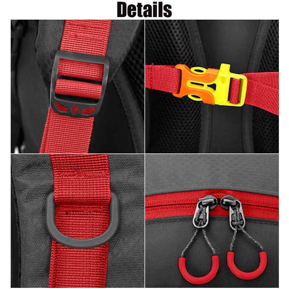 Mochila de Senderismo, 40 Litros, Impermeable y Ligera, Color Negra, Múltiples Bolsillos, ideal para Viaje, Montaña