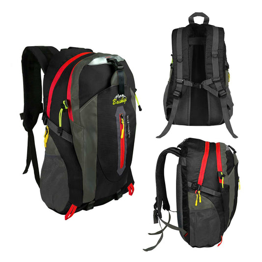 Mochila Impermeable 30 Litros Negra GF80764 Multiples Bolsillos de Senderismo Acampada Montaña para Hombres Mujeres