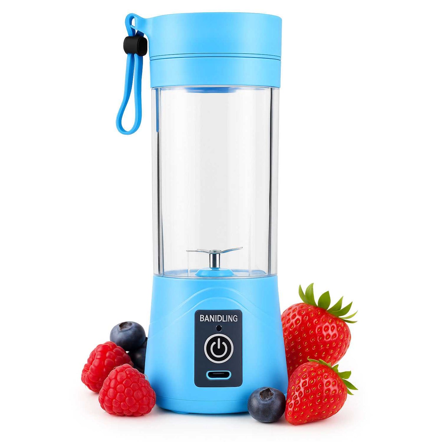Batidora Portatil Bateria Recargable 380ml Azul 6 Cuchillas 3D USB Especial Batidos, Combinados, Coktelera