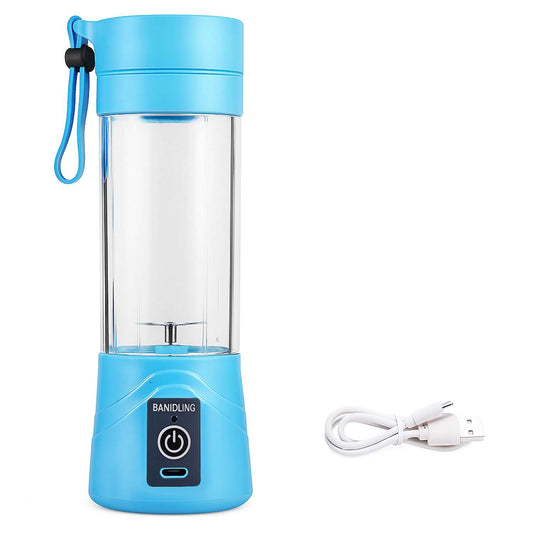 Batidora Portatil Bateria Recargable 380ml Azul 6 Cuchillas 3D USB Especial Batidos, Combinados, Coktelera