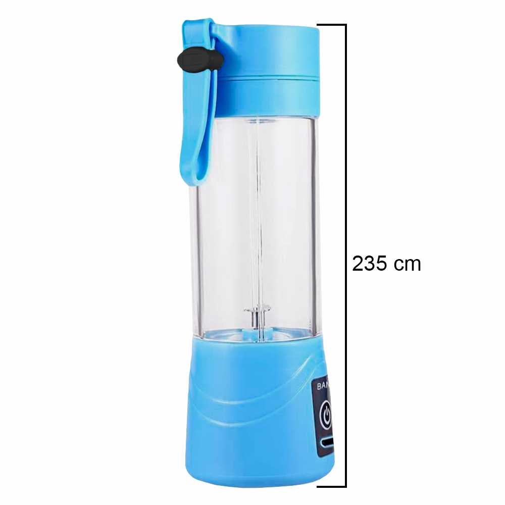 Batidora Portatil Bateria Recargable 380ml  Azul 6 Cuchillas 3D USB Especial Batidos, Combinados, Coktelera