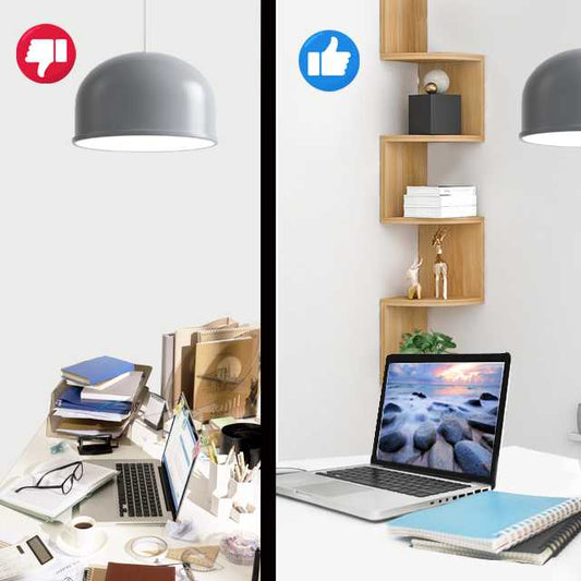 Estante de Esquina Flotante 5 Niveles Forma ZigZag Madera 20x20x122cm C/Roble Montaje en Pared Estilo Moderno