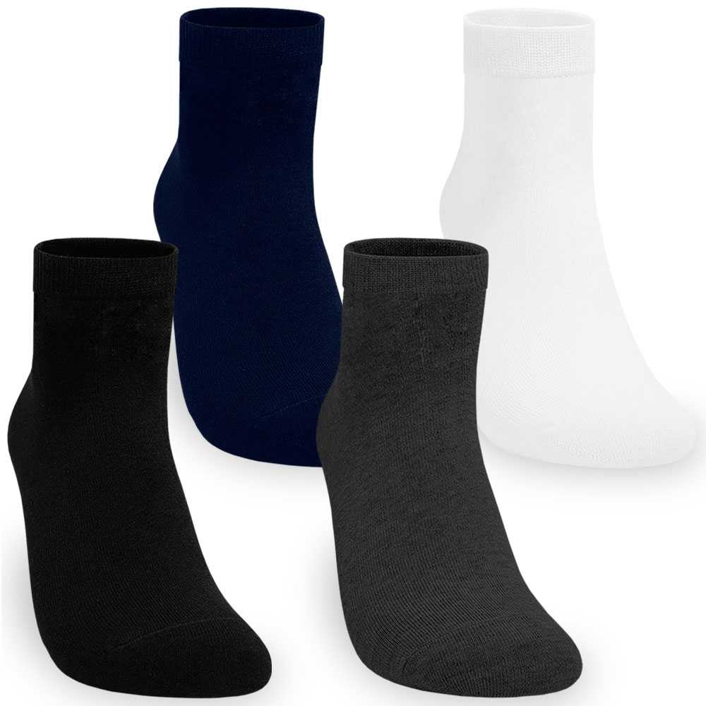 Paquete 4 Pares de Calcetines Cortos Ped Low Cut Tobilleros Talla 36-44 GF80783 Colores Lisos Hombre Mujer Unisex