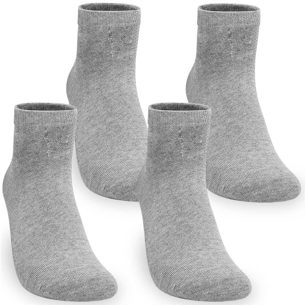 Paquete 4 Pares de Calcetines Cortos Ped Low Cut Tobilleros Talla 36-44 GF80784 Gris Claro Lisos Hombre Mujer Unisex