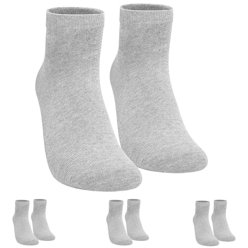 Paquete 4 Pares de Calcetines Cortos Ped Low Cut Tobilleros Talla 36-44 Gris Lisos Hombre Mujer Unisex Algodón