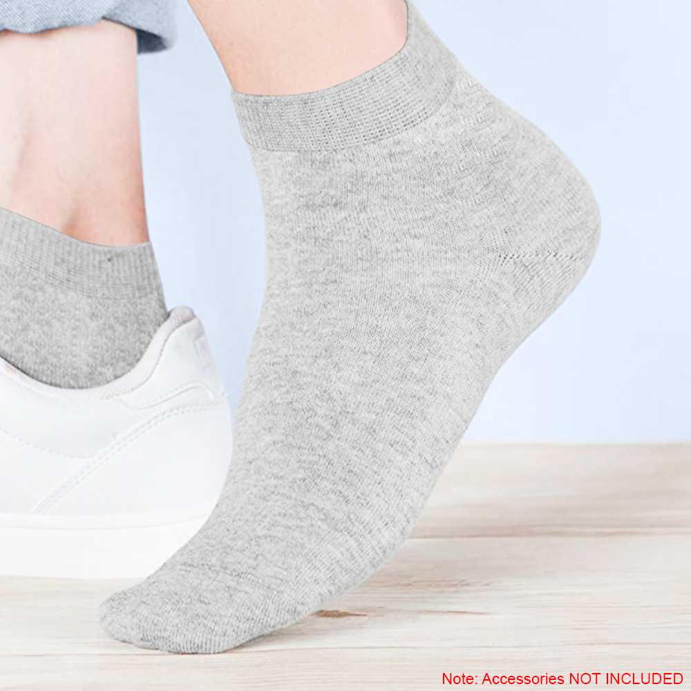 Paquete 4 Pares de Calcetines Cortos Ped Low Cut Tobilleros Talla 36-44 Gris Lisos Hombre Mujer Unisex Algodón