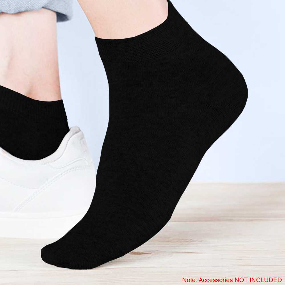 Paquete 4 Pares de Calcetines Cortos Ped Low Cut Tobilleros Talla 36-44 Negros Lisos Hombre Mujer Unisex GF80788
