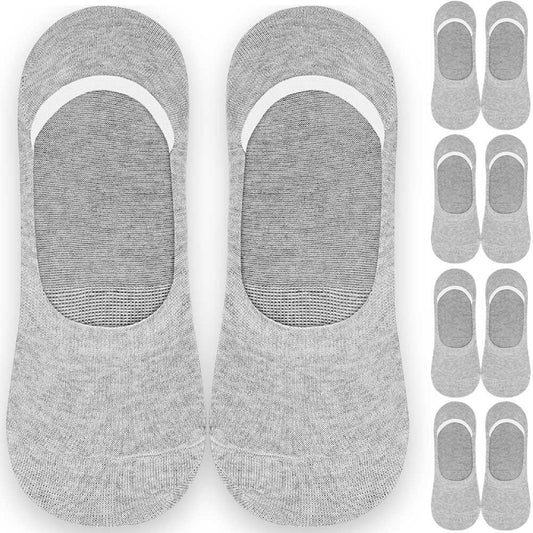 Paquete 5 Pares de Calcetines Invisibles Talla 36-44 GF80795 Gris Claro Lisos Hombre Mujer Unisex Suaves Ligeros