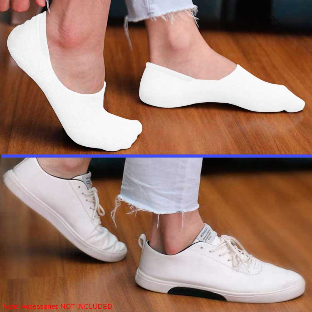 Paquete 5 Pares de Calcetines Invisibles Talla 36-44 Blanco Lisos Hombre Mujer Unisex Suaves Ligeros GF80796