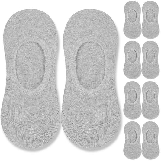 Paquete 5 Pares de Calcetines Invisibles Talla 36-44 GF80798 Gris Claro Lisos Hombre Mujer Unisex Suaves Ligeros