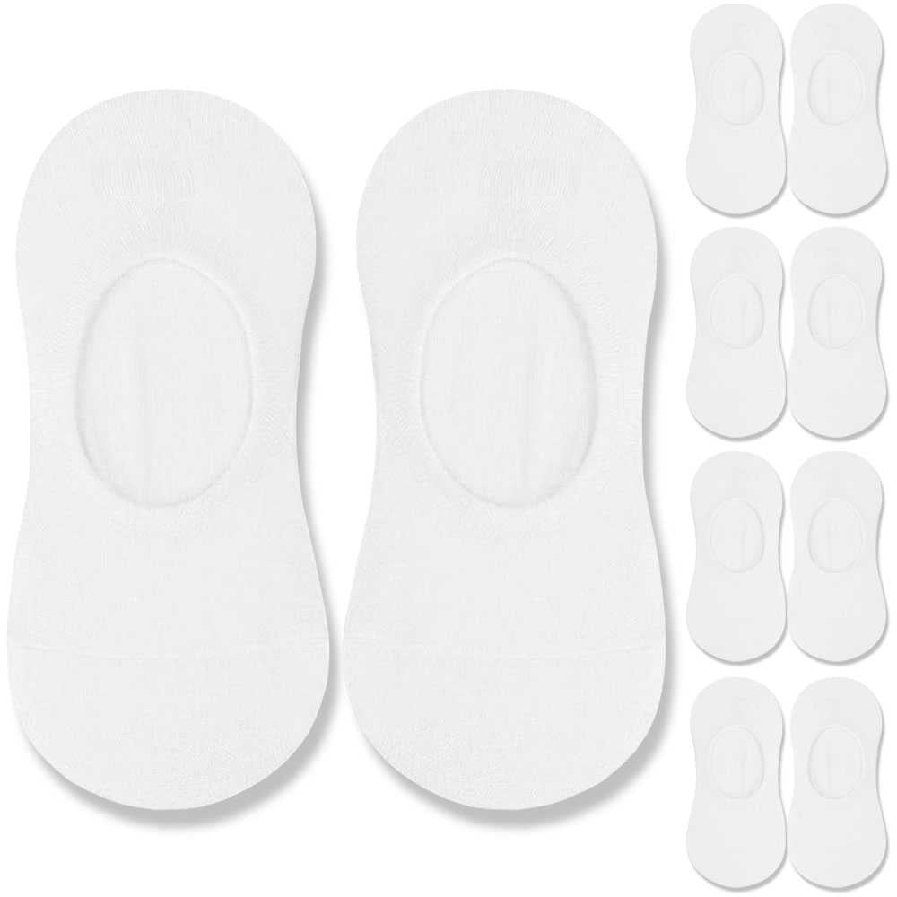 Paquete 5 Pares de Calcetines Invisibles Talla 36-44 GF80801 Blancos Lisos Hombre Mujer Unisex Suaves Ligeros