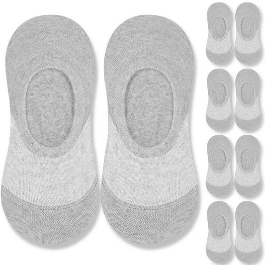 Paquete 5 Pares de Calcetines Invisibles Talla 36-44 GF80802 Gris WH Lisos Hombre Mujer Unisex Suaves Ligeros