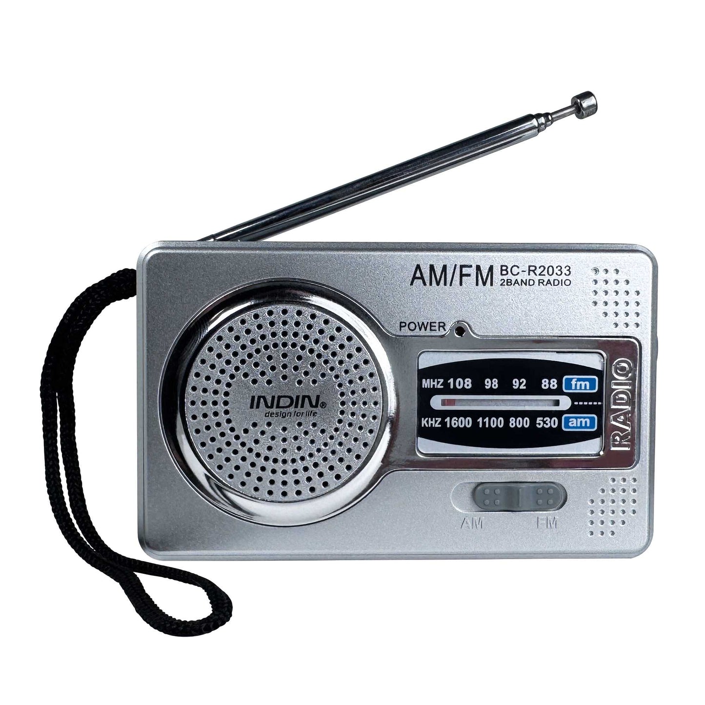 Radio de Mano BC-R2033 Analógica Mini Sintonizador AM/FM Altavoz Integrado Conector para Auriculares Jack 3.5mm