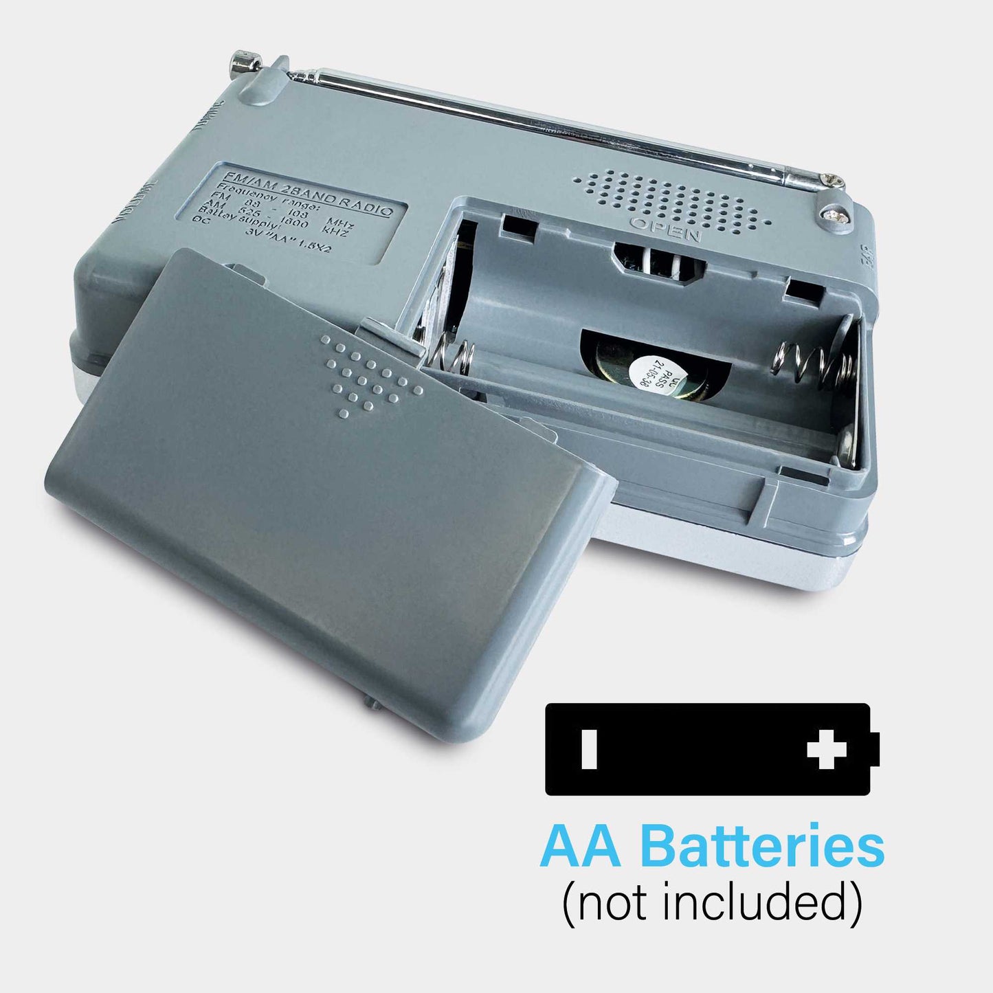 Radio de Mano BC-R2011 Analógica Mini Sintonizador AM/FM Altavoz Integrado Conector para Auriculares Jack 3.5mm