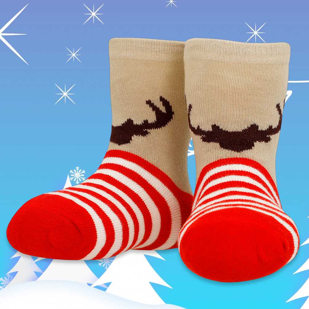 Paquete 5 Pares de Calcetines Estilo Navideños Cortos Ped Low Cut Tobilleros para Niños Niñas de 3-5 años M Navidad