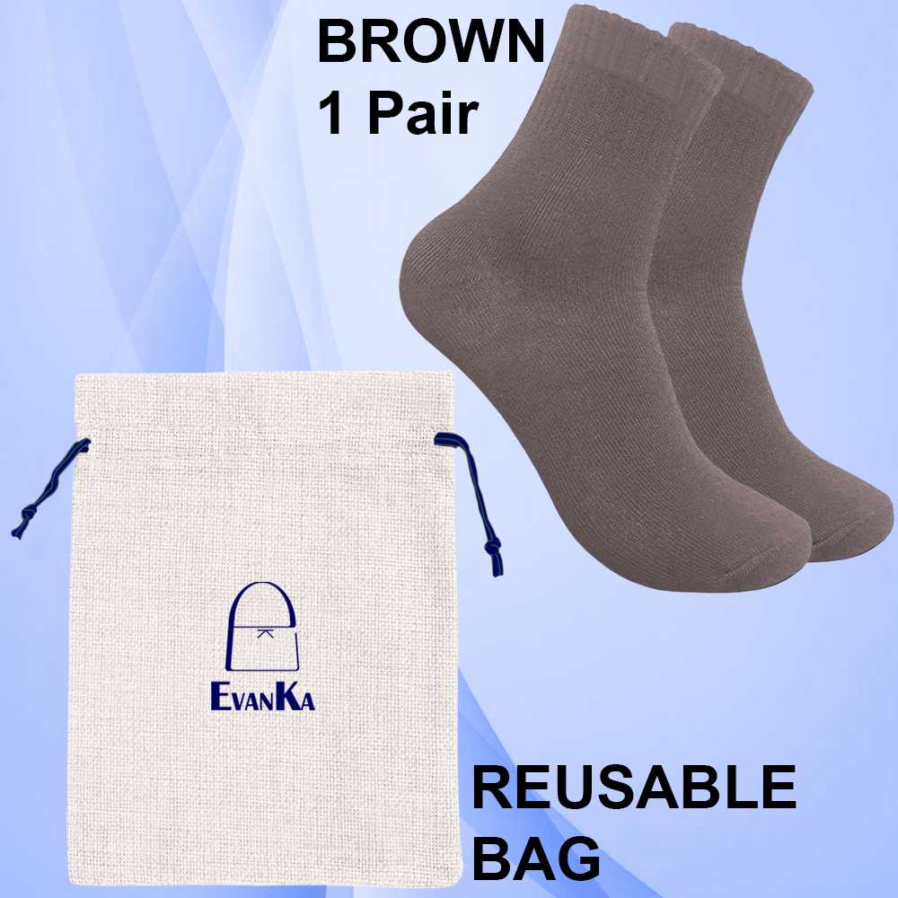 Evanka Paquete 5 Pares de Calcetines Algodón Talla 40-45 Colores Lisos Hombre Mujer Unisex Suaves Elásticos EK003