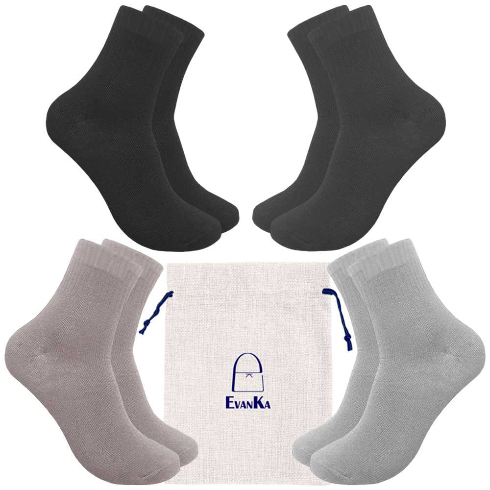 Evanka Paquete 4 Pares de Calcetines Extra Gruesos Super Cálidos Talla 38-43 Colores Hombre Invierno Unisex EK011