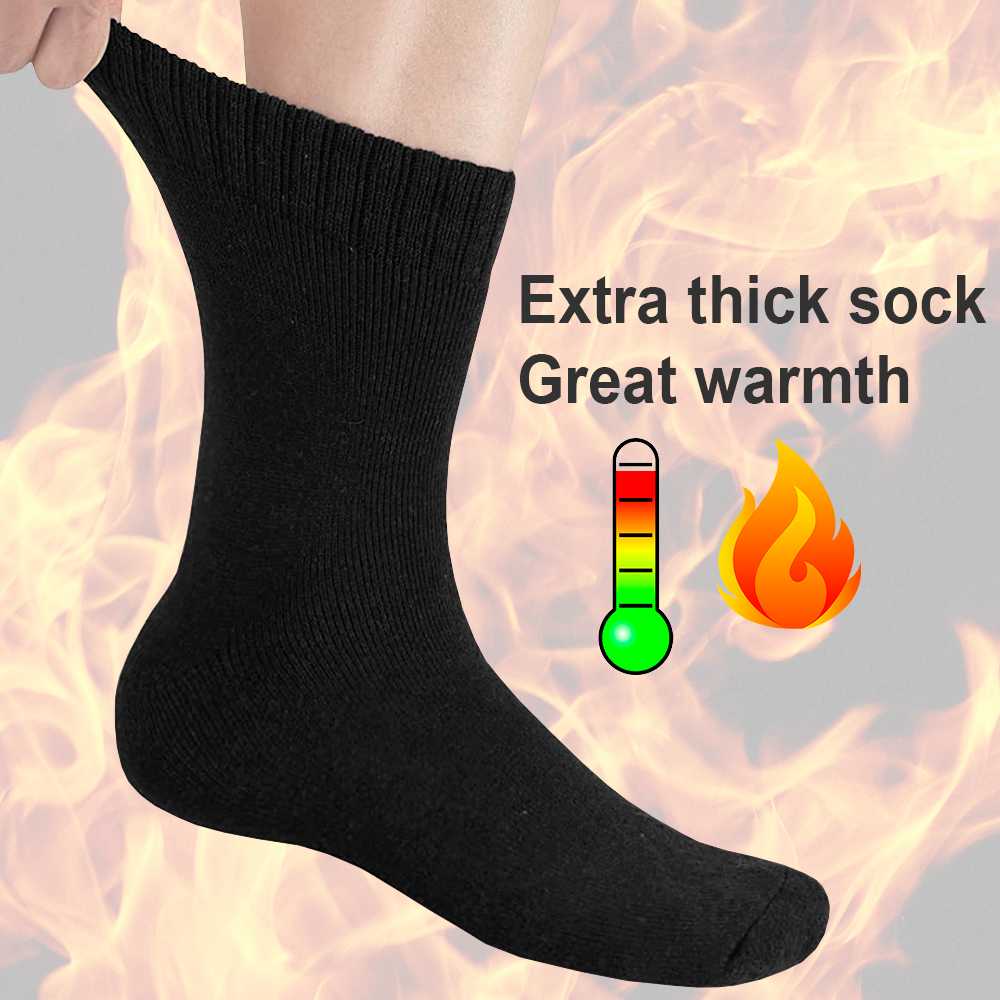 Evanka Paquete 4 Pares de Calcetines Extra Gruesos Super Cálidos Talla 38-43 Colores Hombre Invierno Unisex EK011