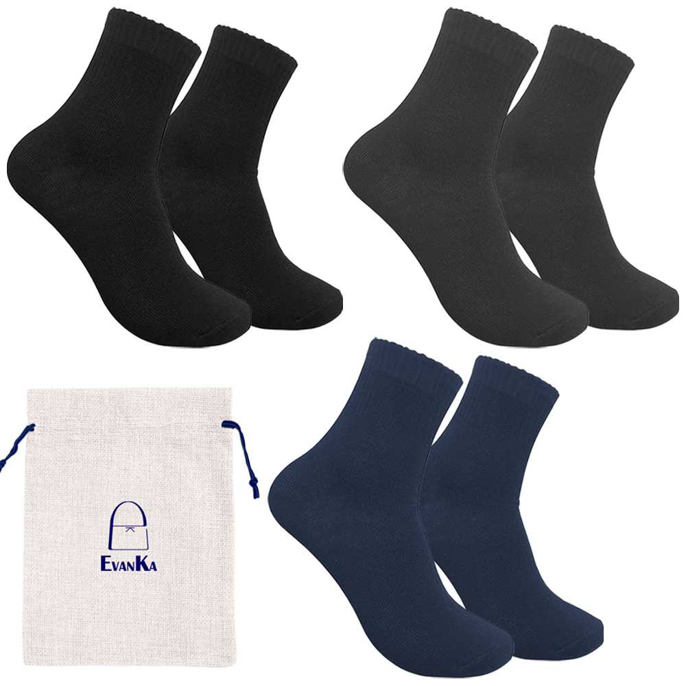 Evanka EK014 Paquete 3 Pares de Calcetines Algodón Calientes Talla 40-45 Colores para Invierno Hombre Suaves Elasticos