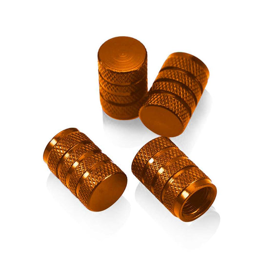 4 Tapones de Aluminio Modelo Circular Cobre para Ruedas Válvulas Schrader Coches Motos Motocicletas Tapón de Protección Neumaticos con Válvula Americana Coche Moto Moticicleta Metálicos Cubierta Tapa