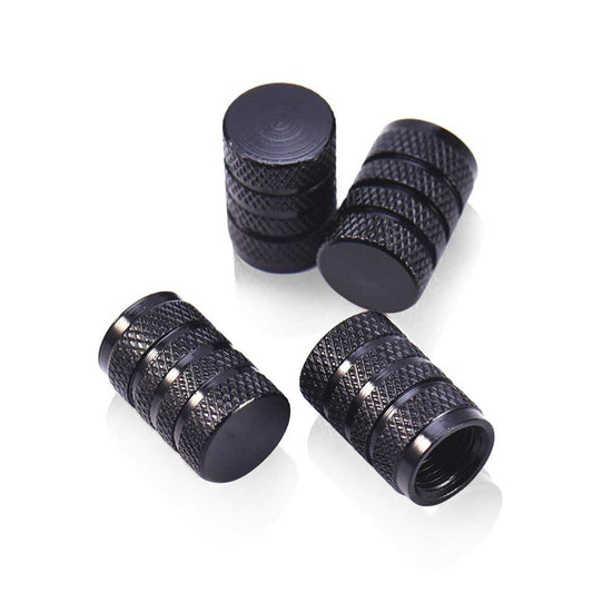 4 Tapones de Aluminio Modelo Circular Grises para Ruedas Válvulas Schrader Coches Motos Motocicletas Tapón de Protección Neumaticos con Válvula Americana Coche Moto Moticicleta Metálicos Cubierta Tapa