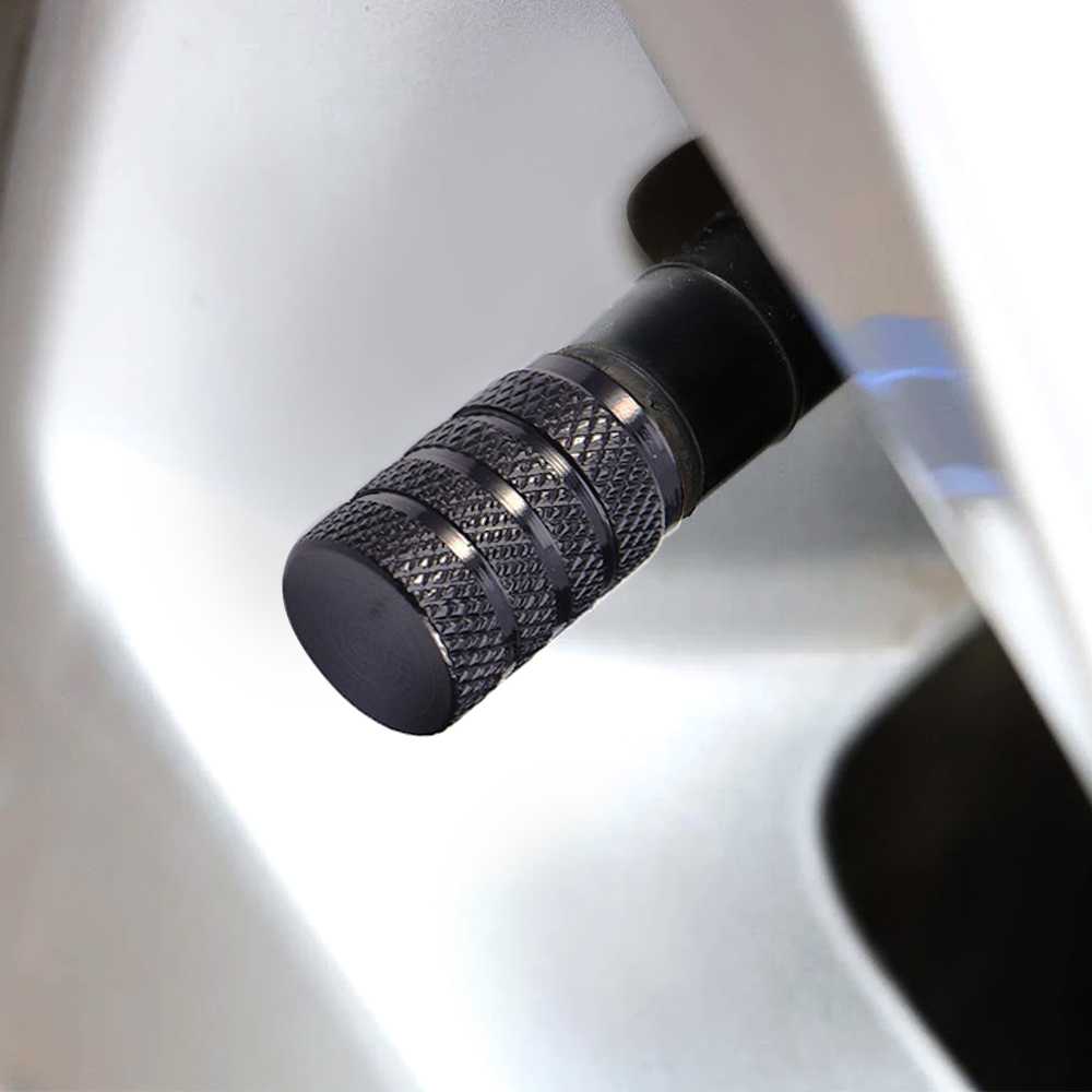 4 Tapones de Aluminio Modelo Circular Grises para Ruedas Válvulas Schrader Coches Motos Motocicletas Tapón de Protección Neumaticos con Válvula Americana Coche Moto Moticicleta Metálicos Cubierta Tapa