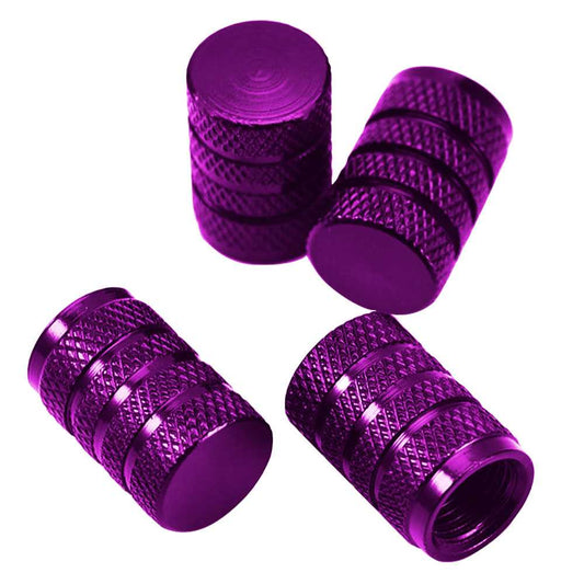 4 Tapones de Aluminio Modelo Circular Lilas para Ruedas Válvulas Schrader Coches Motos Motocicletas Tapón de Protección Neumaticos con Válvula Americana Coche Moto Moticicleta Metálicos Cubierta Tapa