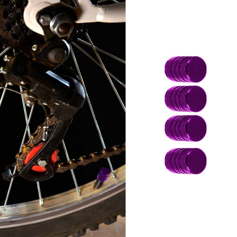 4 Tapones de Aluminio Modelo Circular Lilas para Ruedas Válvulas Schrader Coches Motos Motocicletas Tapón de Protección Neumaticos con Válvula Americana Coche Moto Moticicleta Metálicos Cubierta Tapa