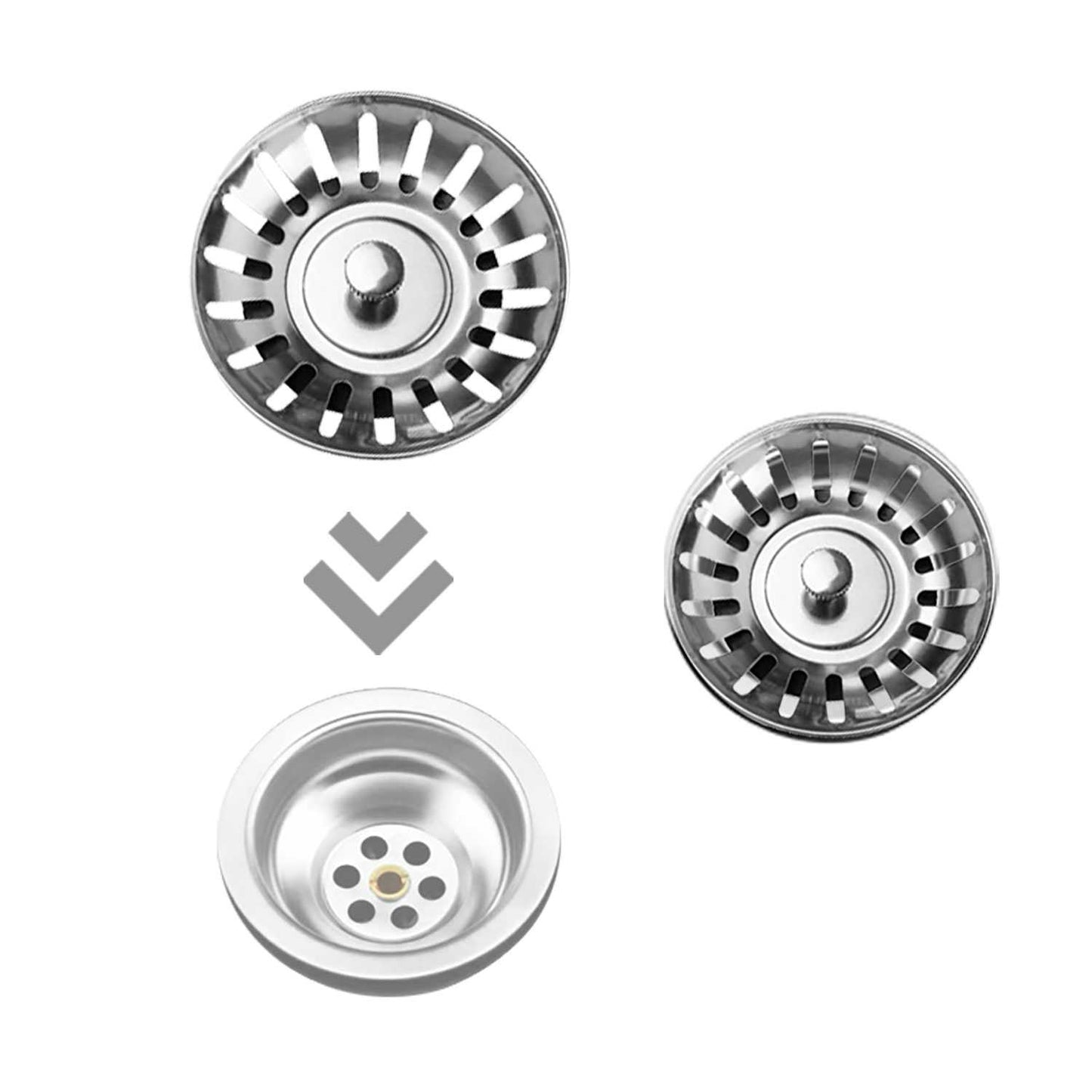 Tapón Colador para Desagüe de Fregadero Diametro 78-80mm Acero Inox Filtro de desechos Cesta de Drenaje para Fregaderos