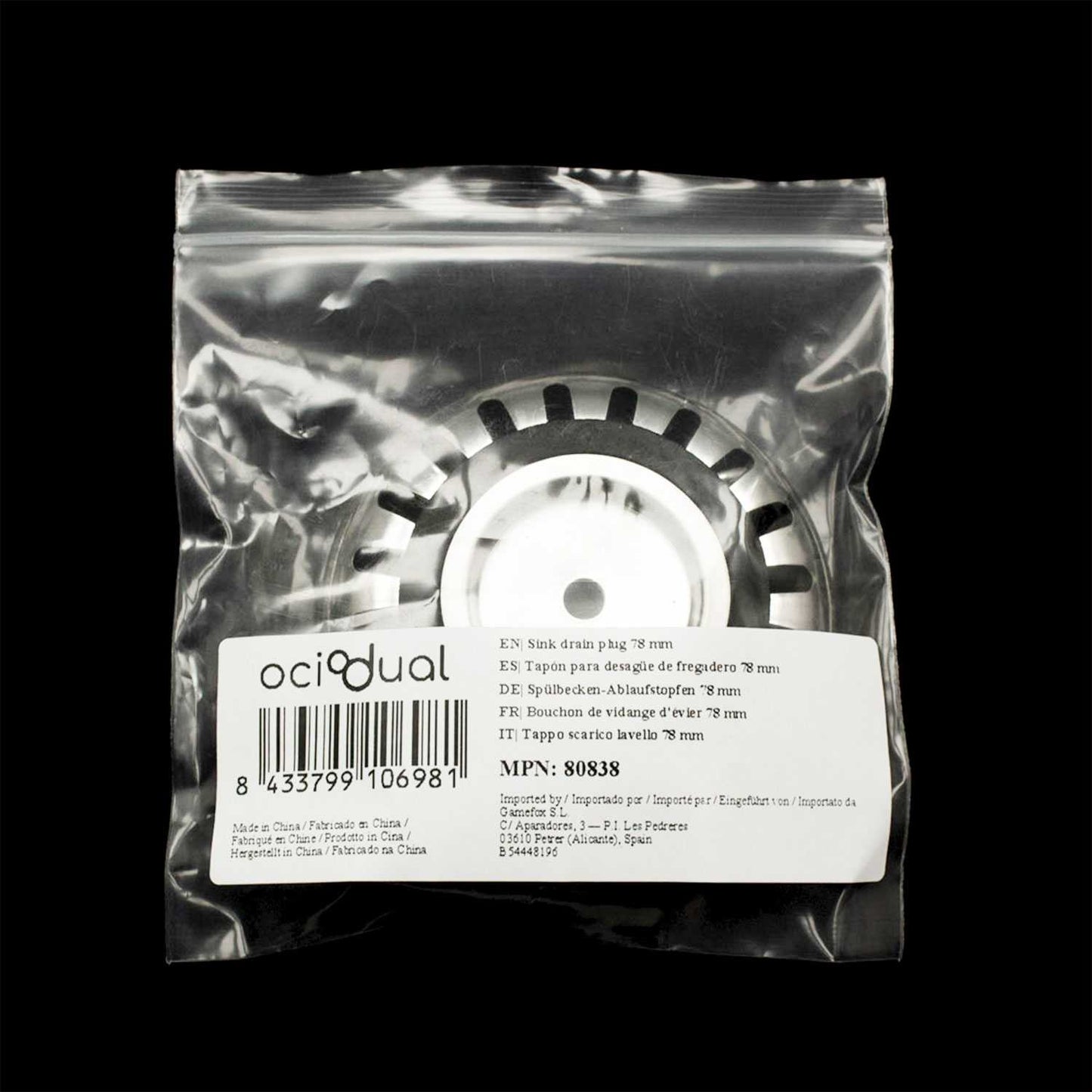 Tapón Colador para Desagüe de Fregadero Diametro 78-80mm Acero Inox Filtro de desechos Cesta de Drenaje para Fregaderos