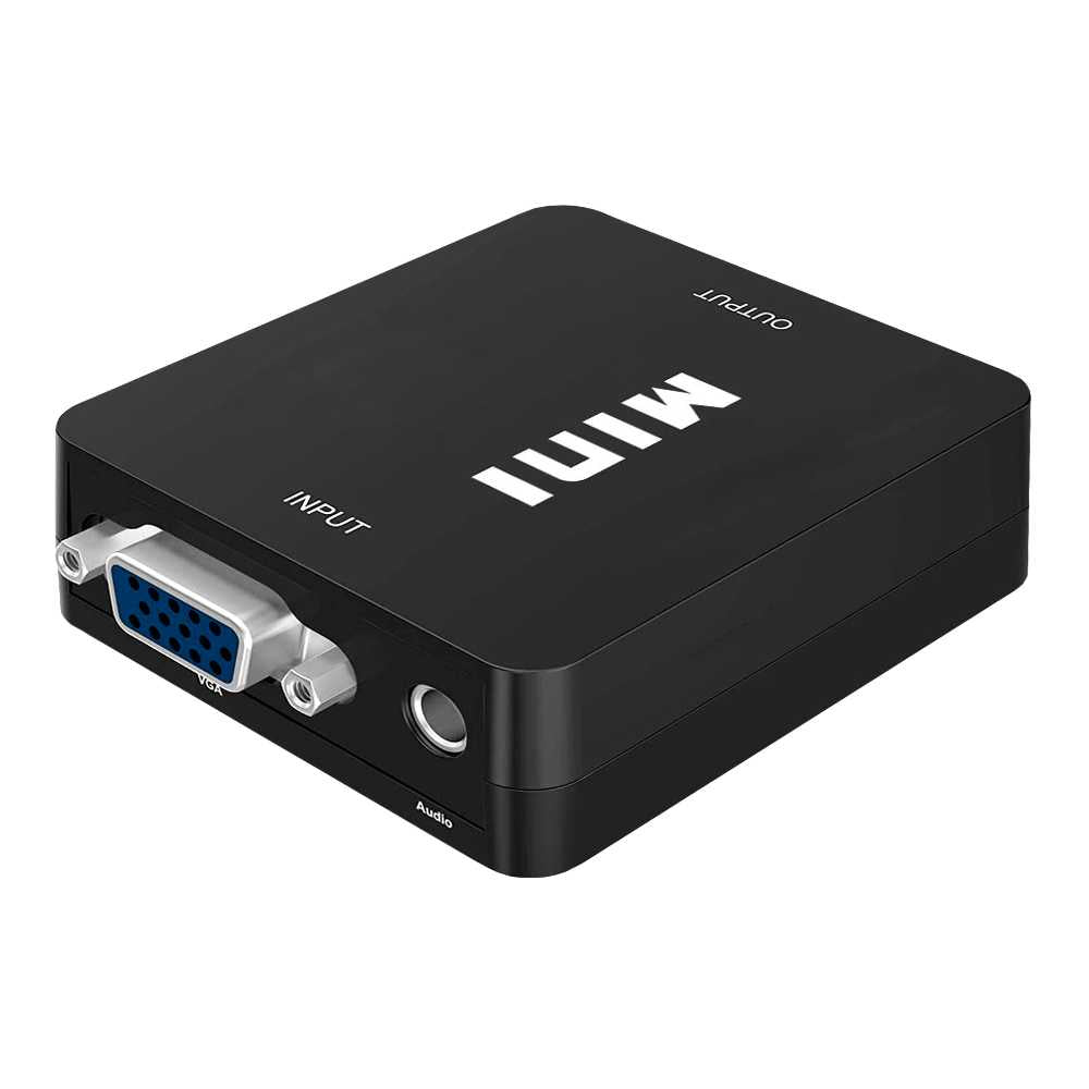 Adaptador de VGA a HDTV Convertidor Video Audio Analogica 1080p Negro para PC Ordenador Portatil Monitor TV HDTV Conversor VGA2HDTV Resolucion Full HD