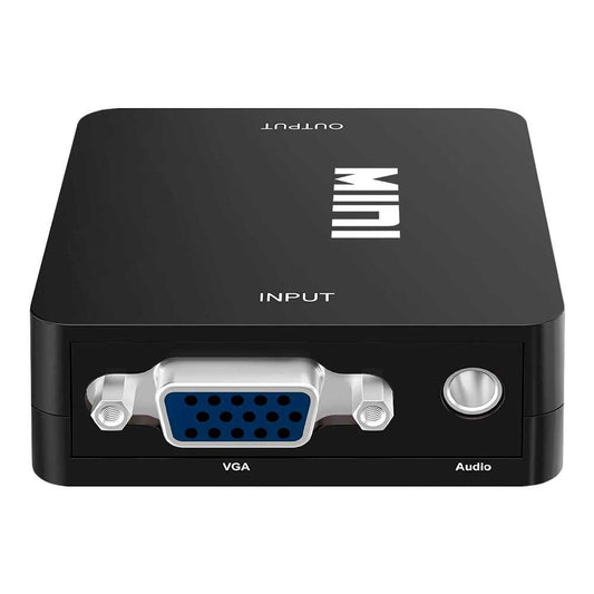 Adaptador de VGA a HDTV Convertidor Video Audio Analogica 1080p Negro para PC Ordenador Portatil Monitor TV HDTV Conversor VGA2HDTV Resolucion Full HD